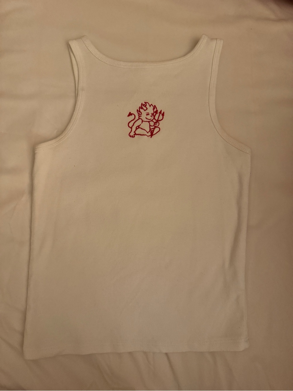 Brandy Melville little devils white tank top